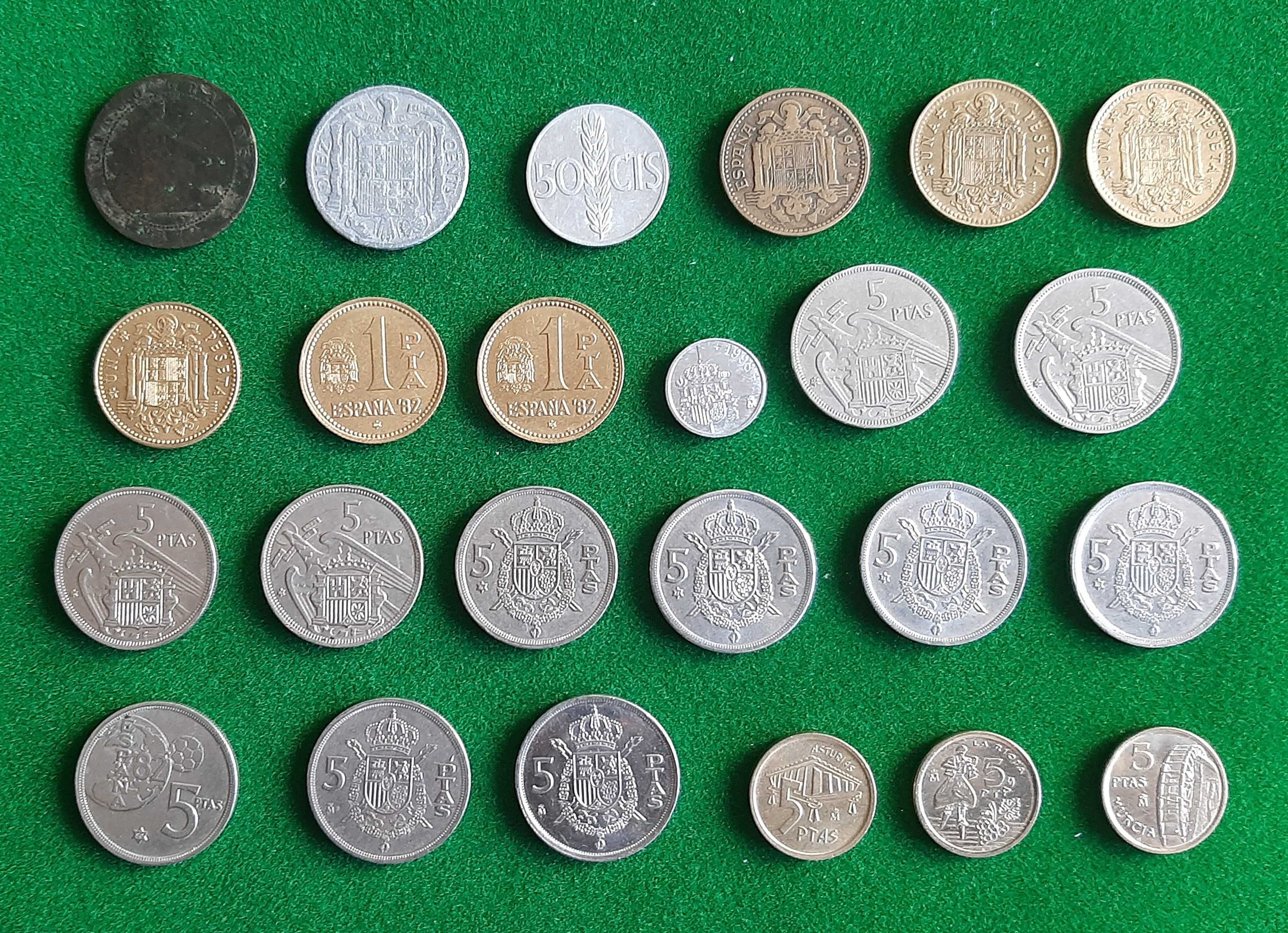 Coleção de (66) moedas - ESPANHA