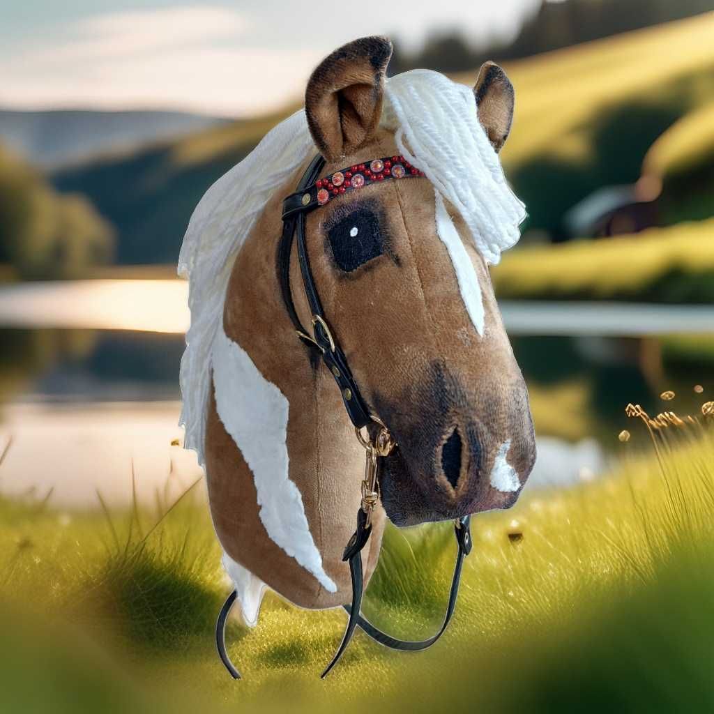 Hobby horse -a3 -srokaty -ogłowie westernowe -wędzidło