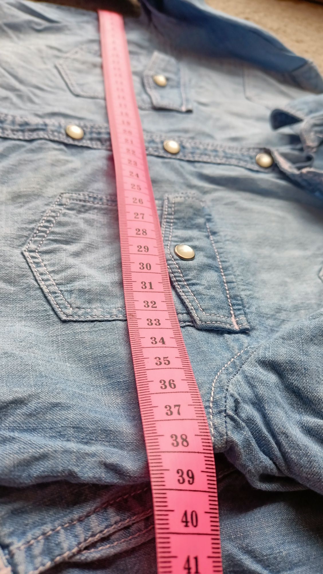 Jasniebieska koszula Ala jeans zapinana na zatrzaski H&M rozm 146