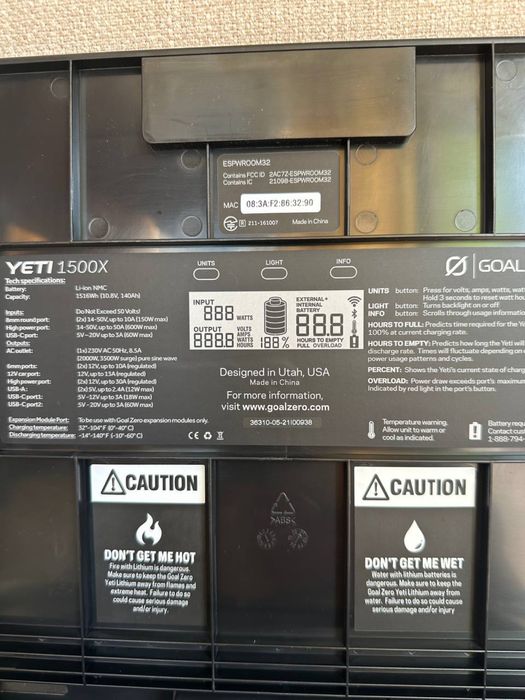 Yeti 1500x джерело живлення