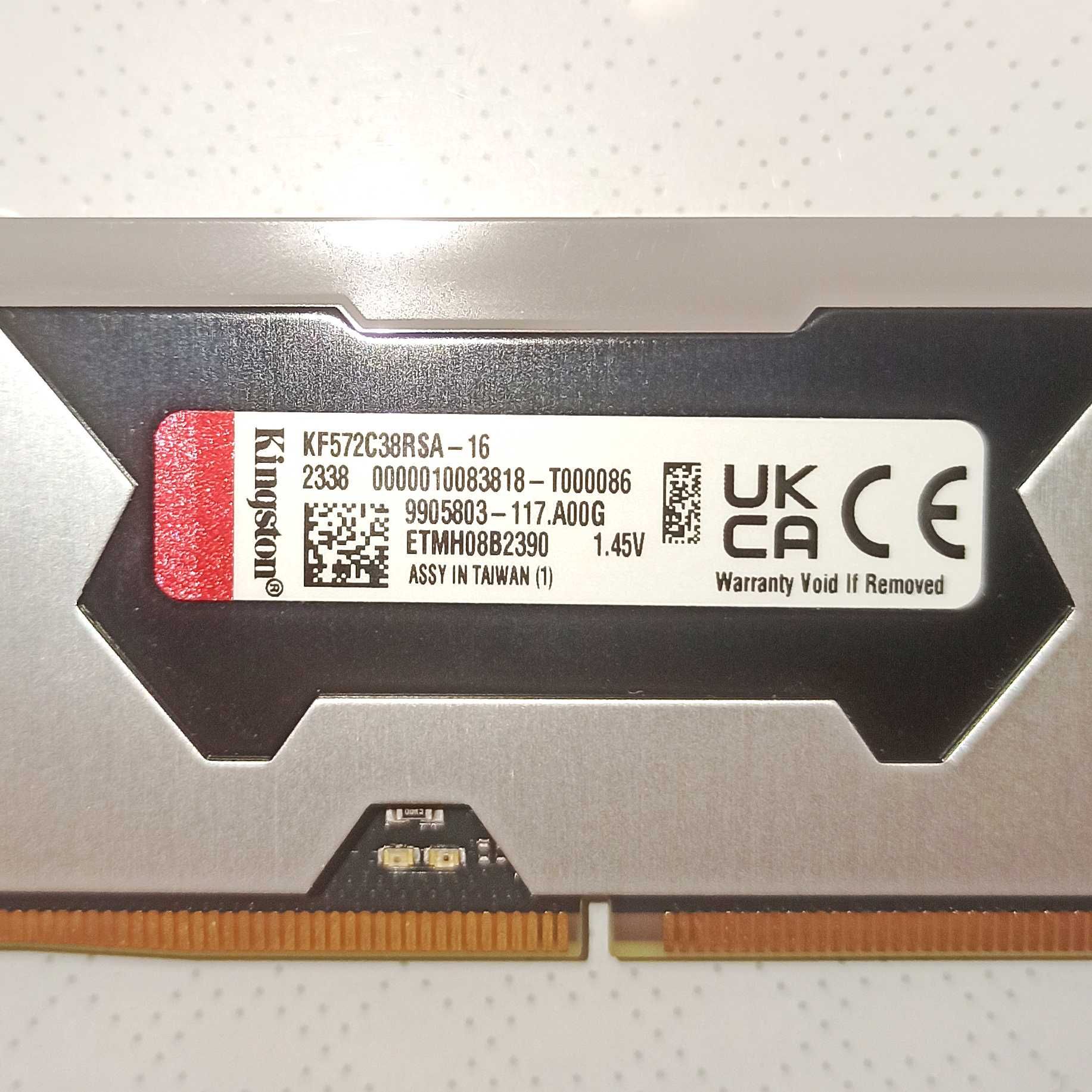 Kingston FURY DDR5 7200MHz 16GB RGB Тест на стенді перед відправкою