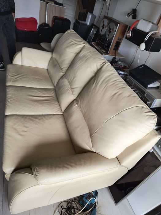Skórzana sofa , kanapa z opcją spania