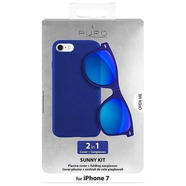 Etui Puro Sunny Kit iPhone 7/8 + Okulary Se Blue - Kolekcja Letnia