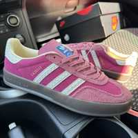 Жіночі кросівки адідас газель малинові Adidas Gazelle pink замша