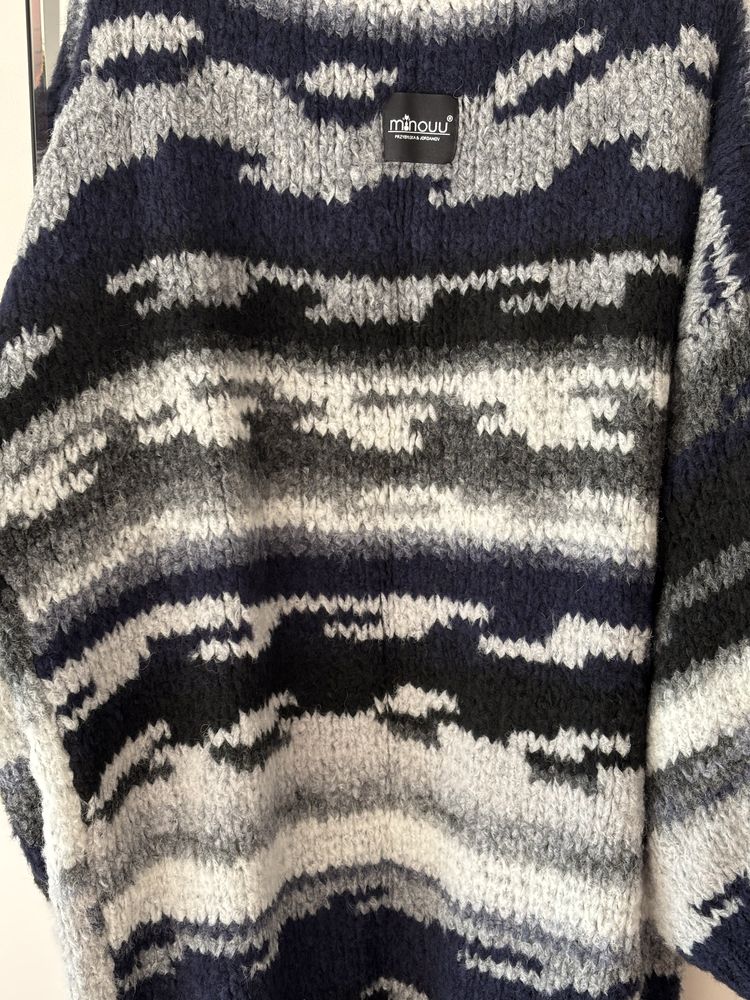 Minouu sweter kardigan long alpaka one size new %%%