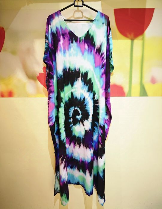 Letnia tunika plażowa narzutka pareo Oversize Wiskoza 100%