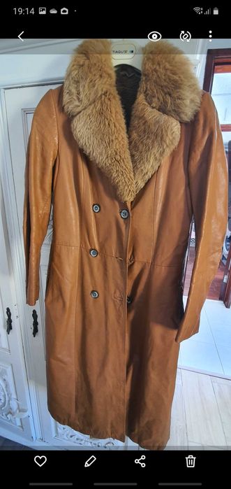 Casaco pele genuína