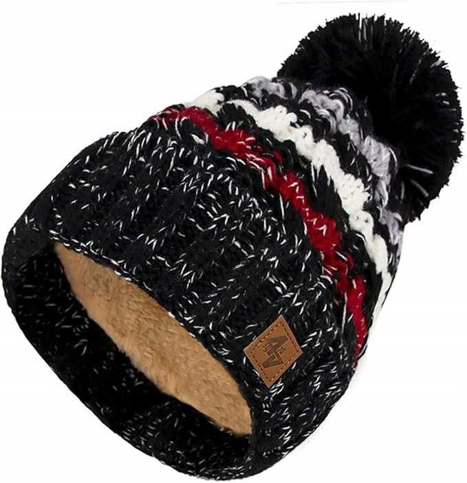 Zimowa CZAPKA z Pomponem męska CIEPŁA Podszewka Polar unisex