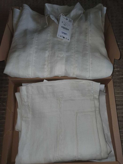 Костюм лен Zara dutti cucinelli