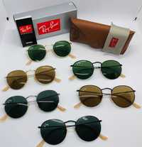 Солнцезащитные круглые очки Ray Ban Round Metal 3447 DH 50м стекло mix