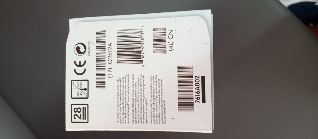 Toner HP Q2612A Preto Original LaserJet