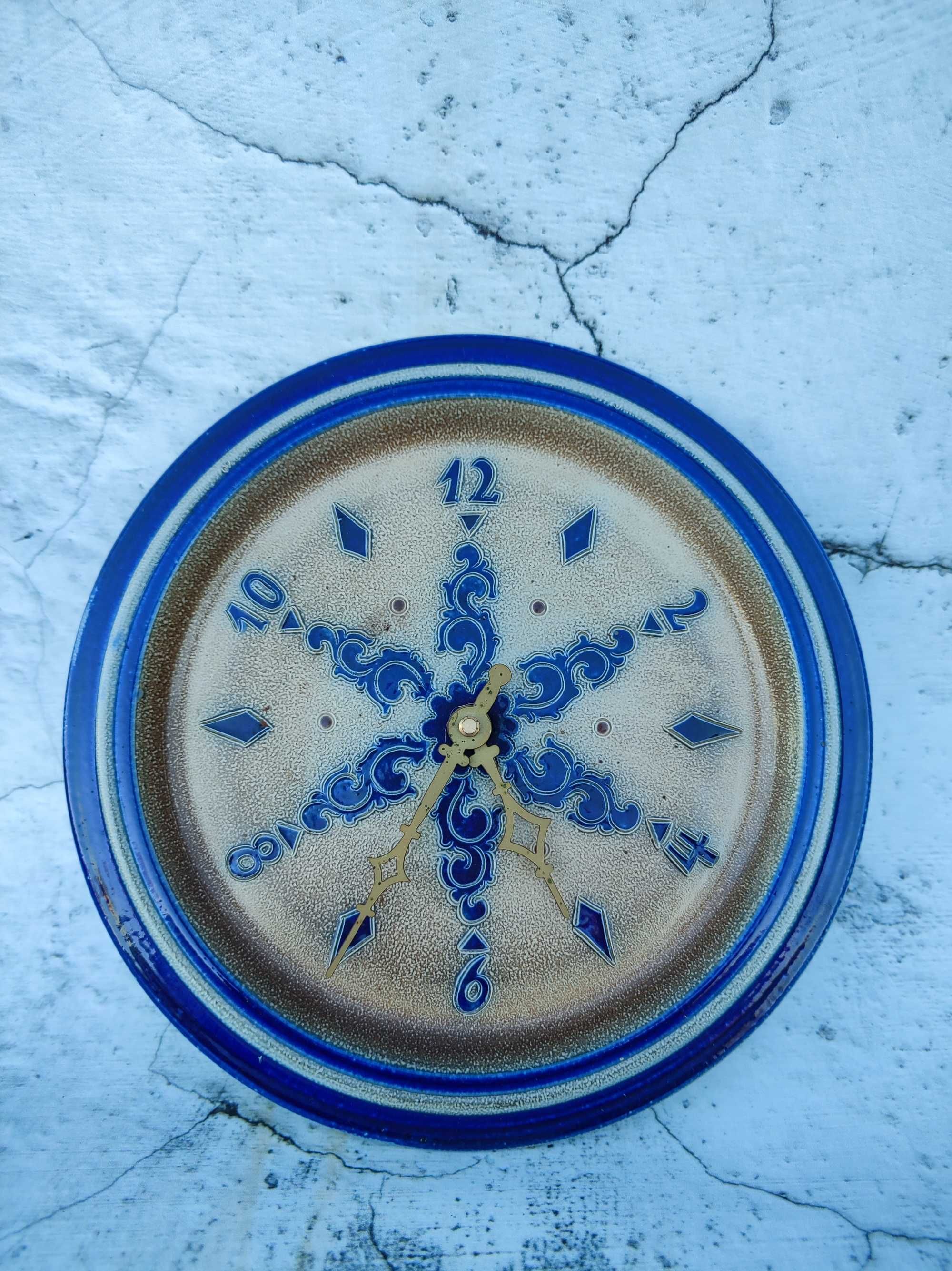 Ceramiczny zegar do zawieszenia Sygnowany Lata 60/70 design