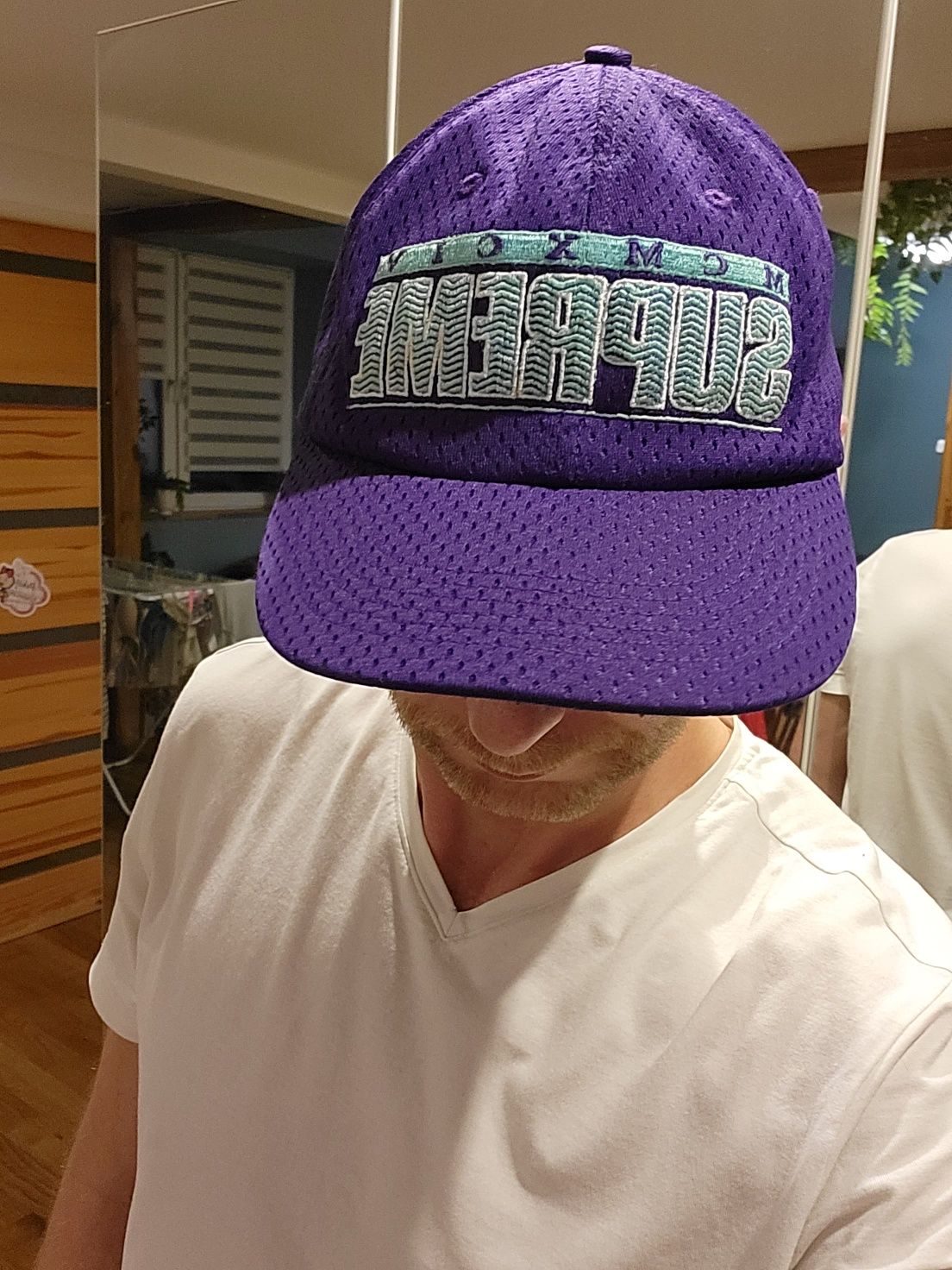 Supreme czapka z daszkiem bejsbolówka fioletowa