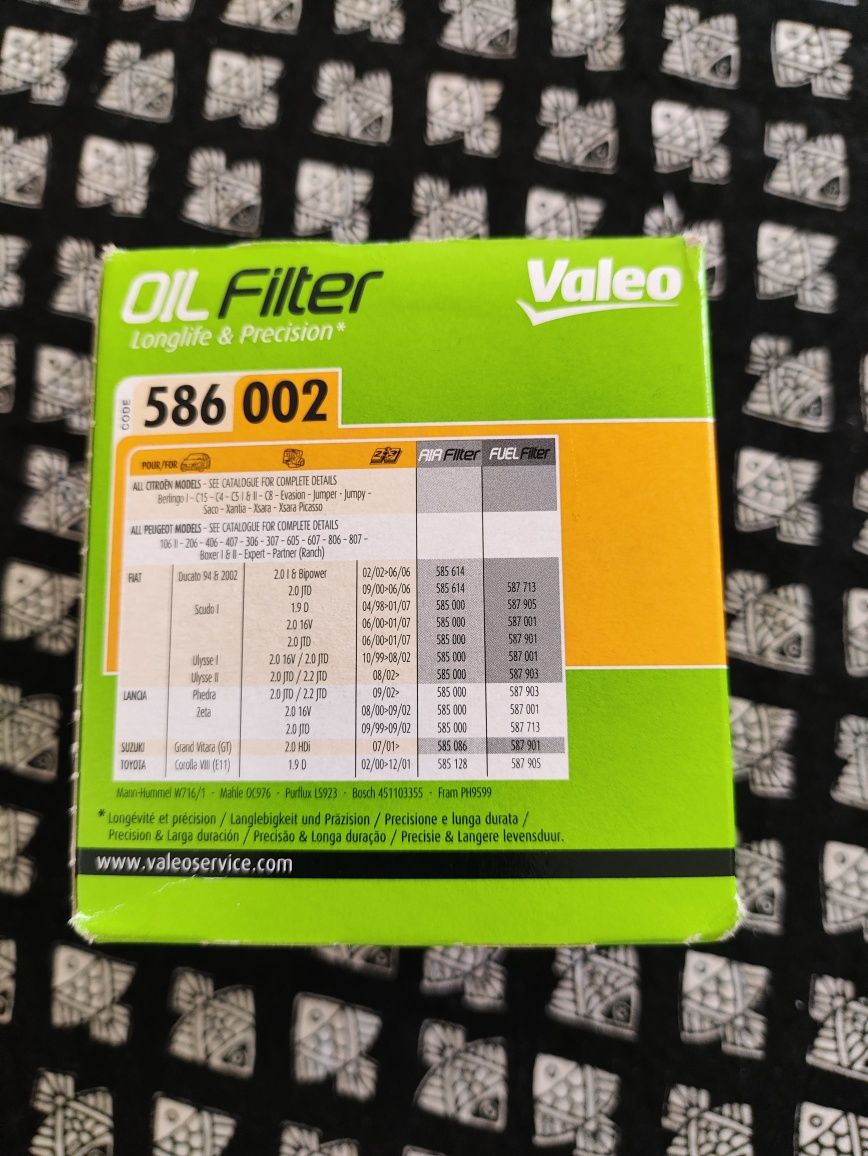 Filtro óleo Valeo Peugeot 208