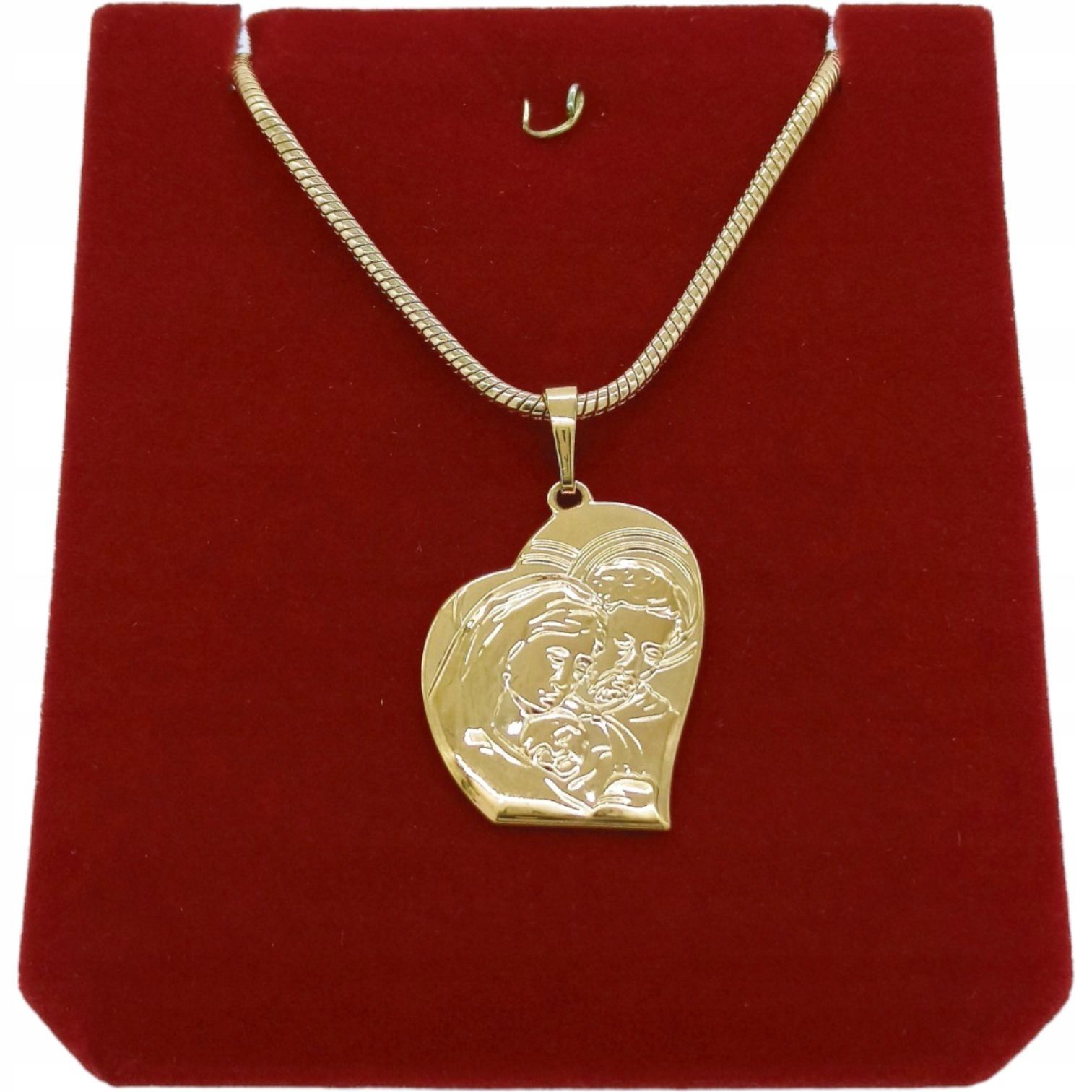 Złoty Naszyjnik Medalik Serce Ze Stali --- N425