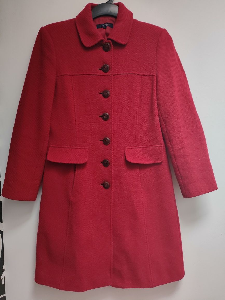 Płaszcz vintage retro debenhams czerwony S/M/L