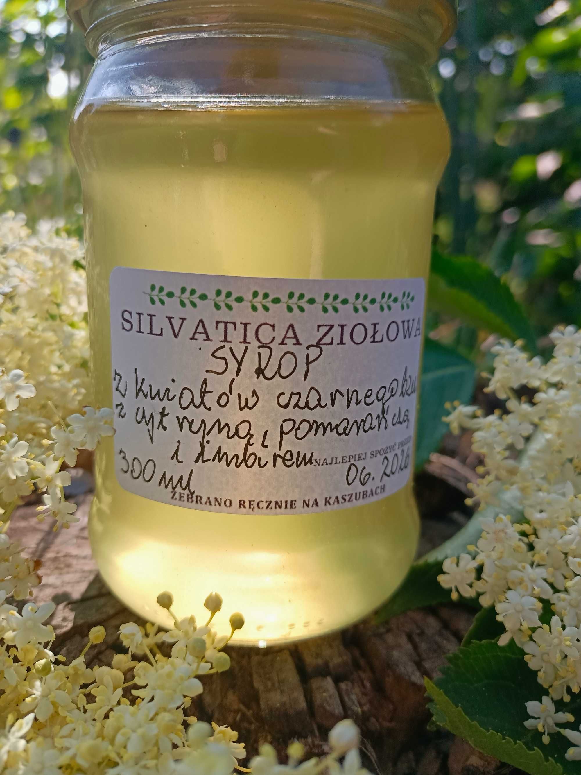 Syrop z kwiatów bzu czarnego, cytryną pomarańczą i imbirem 300ml