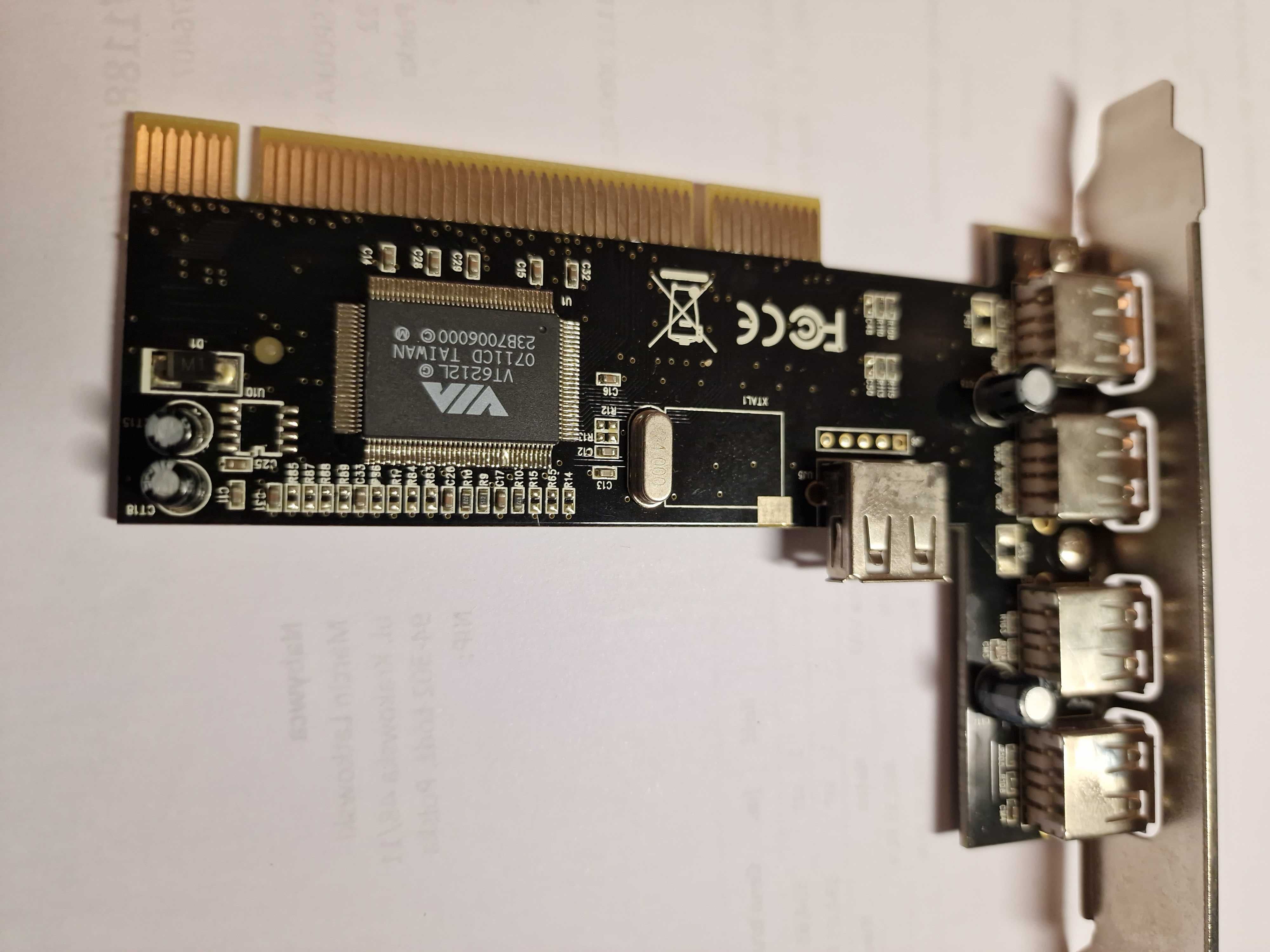 Kontroler adapter  PCI Card USB 2.0 4+1 Port