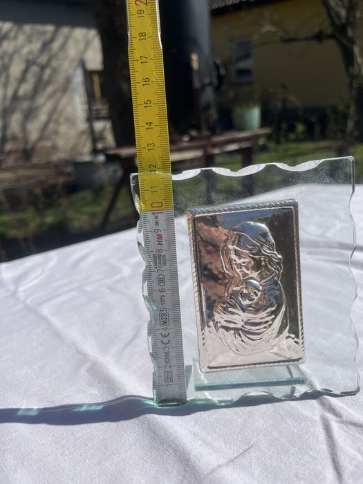 Srebrny obrazek na szkle