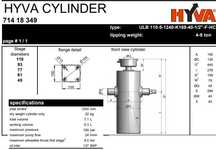 Siłownik hydrauliczny HYVA ULB 5-sekcji, skok: 1240 8 ton