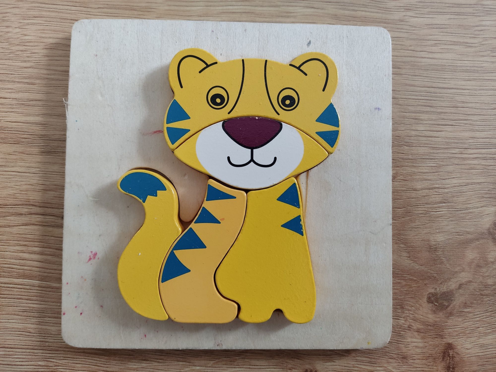 Drewniana układanka puzzle Tygrys Lidl DeltaSport