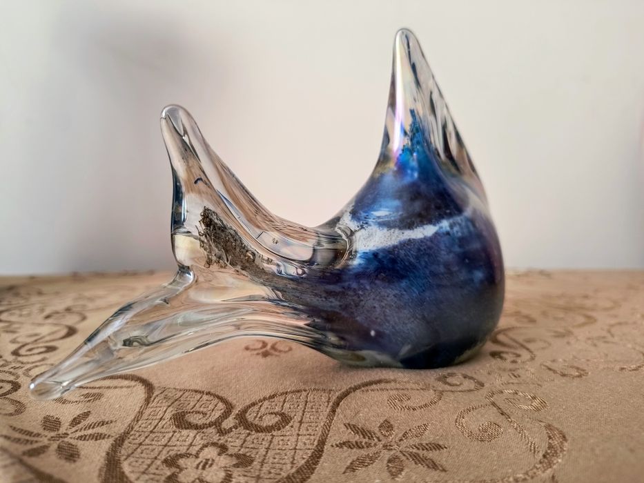 Piękna szklana ryba w stylu Murano Sommerso, 23cm