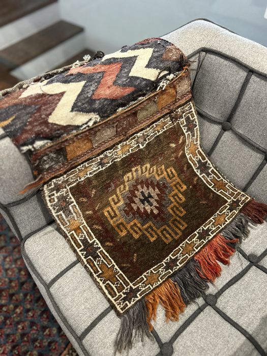 Tapete oriental/sacos de sal,pura lã feito à mao,original,lavado110x40