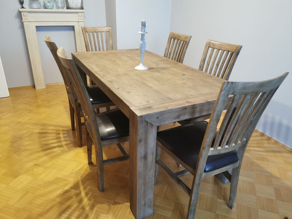 Duży stół i 6 krzeseł LOFT