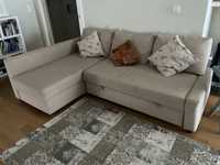 Sofa cama bege com arrumação Friheten IKEA