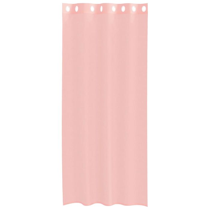 Vidaxl Zasłony Woalowe Z Przelotkami 2 Szt. Różowe 140X245 Cm