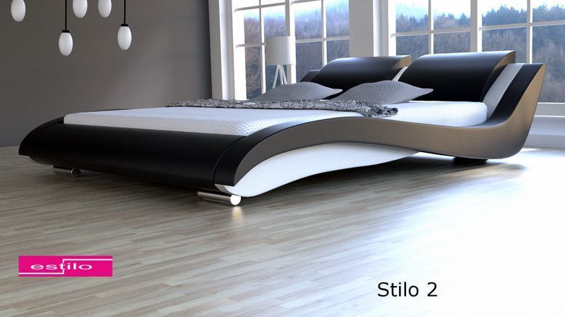 Łóżko do sypialni Stilo-2 160x200 ze stelażem i materacem