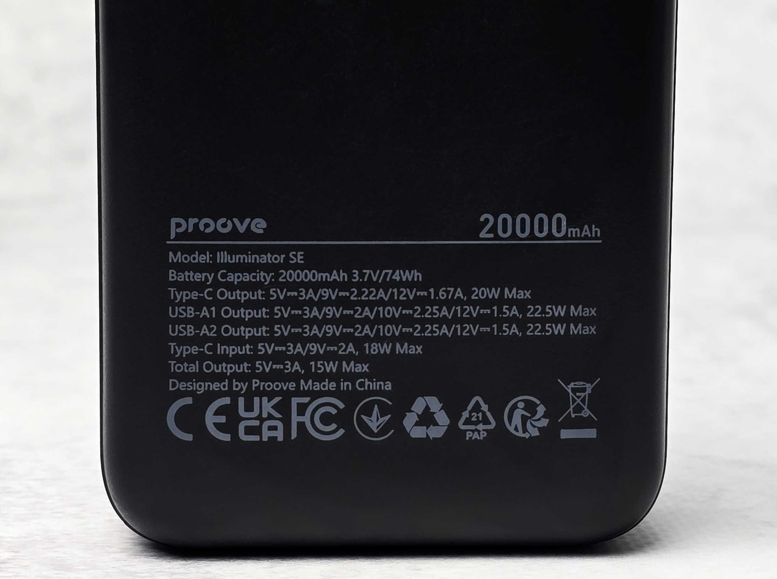 Повербанк PowerBank Proove Illuminator SE 20000mAh PD + QC 22.5W Новий