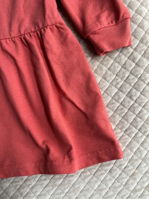 Rozm 116 sukienka Endo dla dziewczynki pomarańczowa z jelonkiem