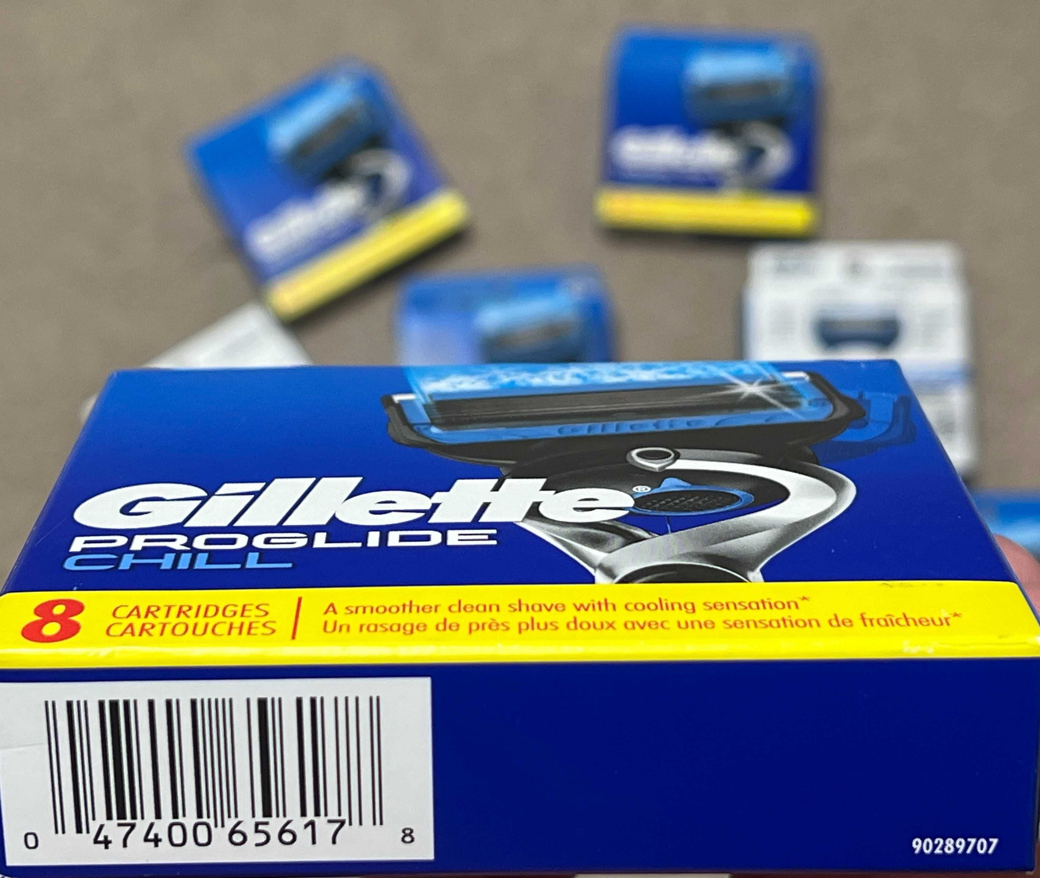 Лезвия оригинал из США Gillette Proglide SHIELD, Chill 4шт картриджи