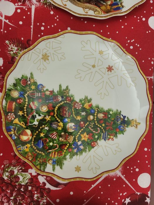 Новогодняя посуда рождество столовый сервиз на 6 персон