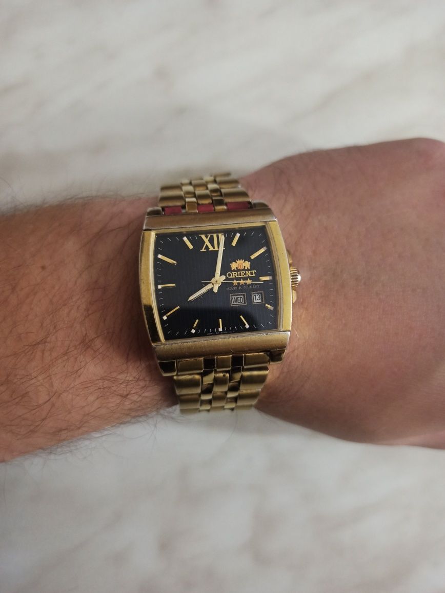 Часы Orient automatic квадратный позолота, годинник ориент