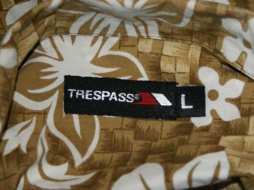 Trespass hawajska koszula męska kwiaty khaki safari XL