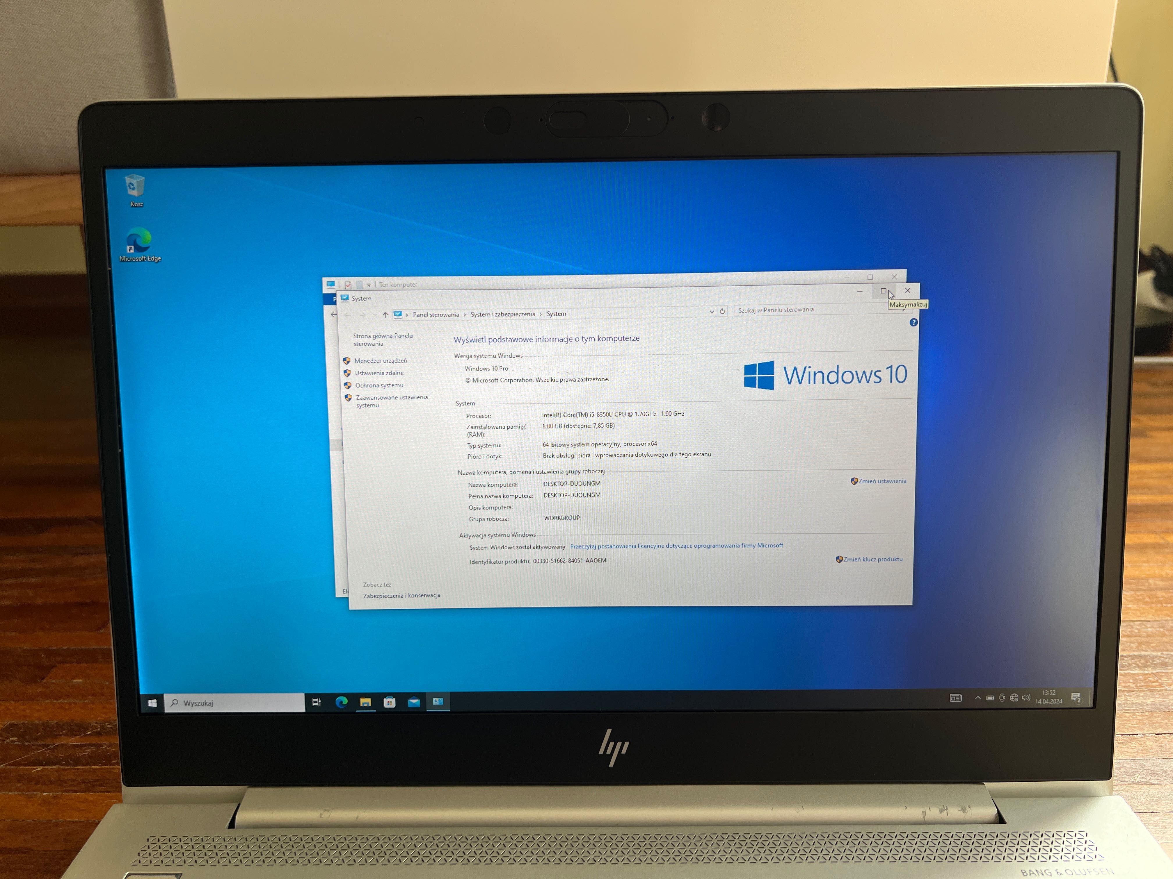 HP EliteBook 840 G5 procesor i5 8350U / 8GB RAM / 256GB SSD / FHD IPS