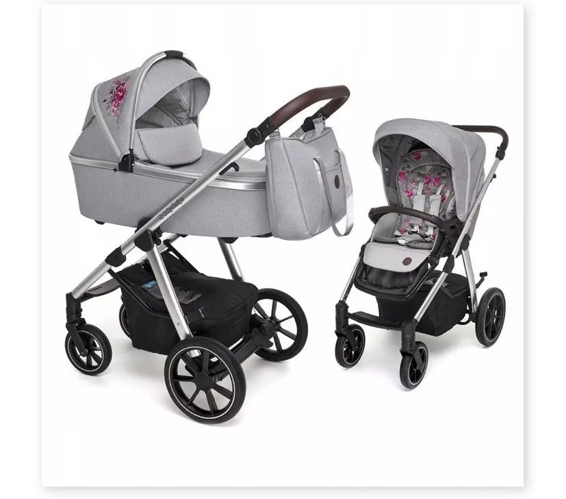 Wozek spacerowy 2w1 Baby Design BUENO GRAY PEONY