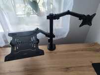 Uchwyt biurkowy do laptopa i 1 monitora lub 2 monitorów