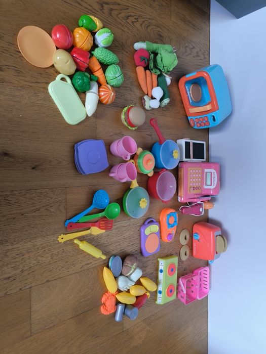 Duży zestaw dla dzieci sklep kuchnia restauracja kasa toster