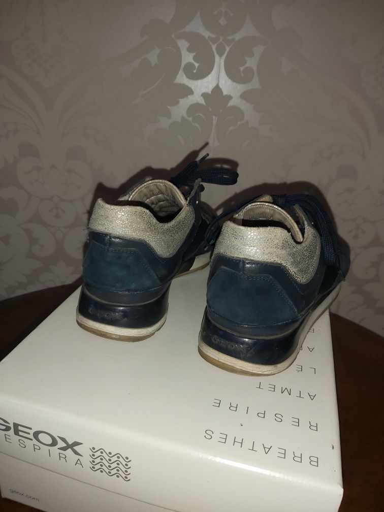 Sneakersy Geox 37 36 granatowe srebrne