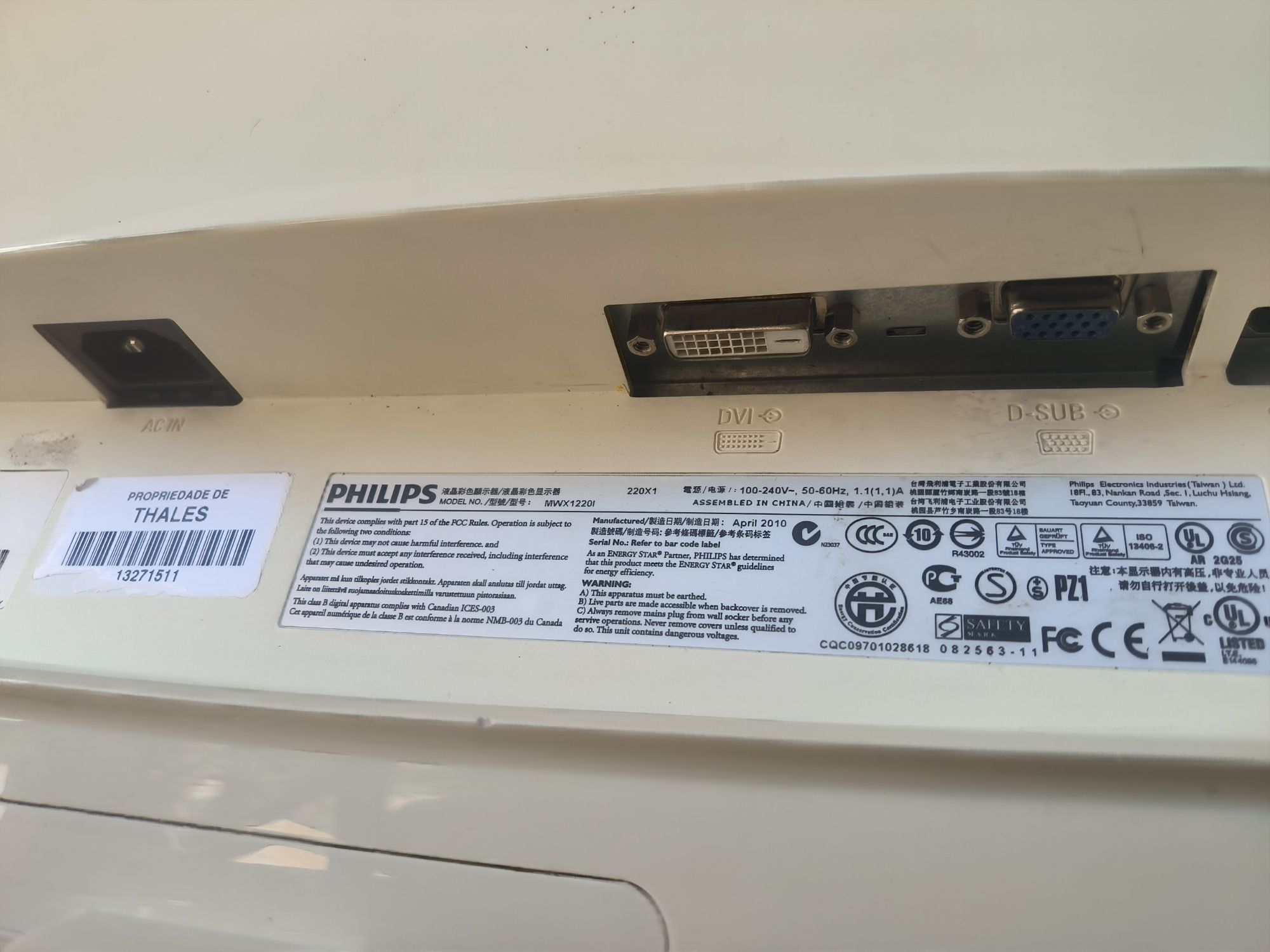 Monitor Philips MWX1220I