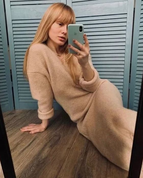 Zara стильное платье с альпакой