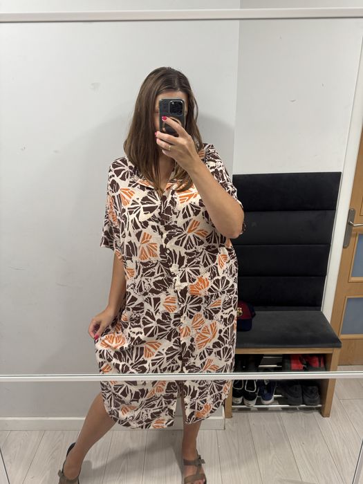 Długa sukienka maksi maxi midi koszulowa na guziki