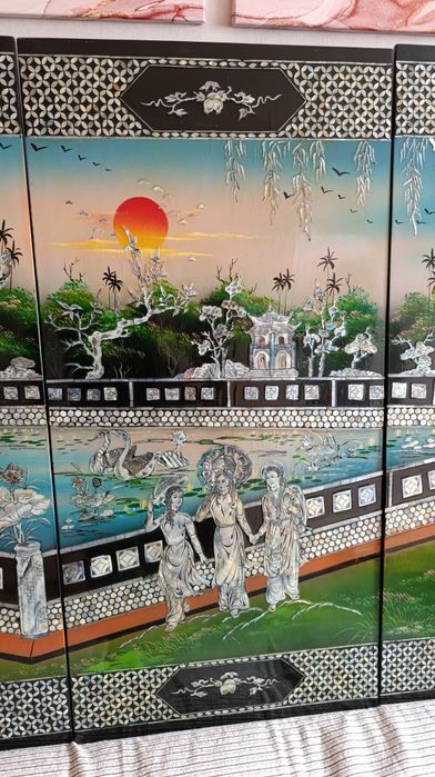 Продається антикварна картина панно у японському стилі