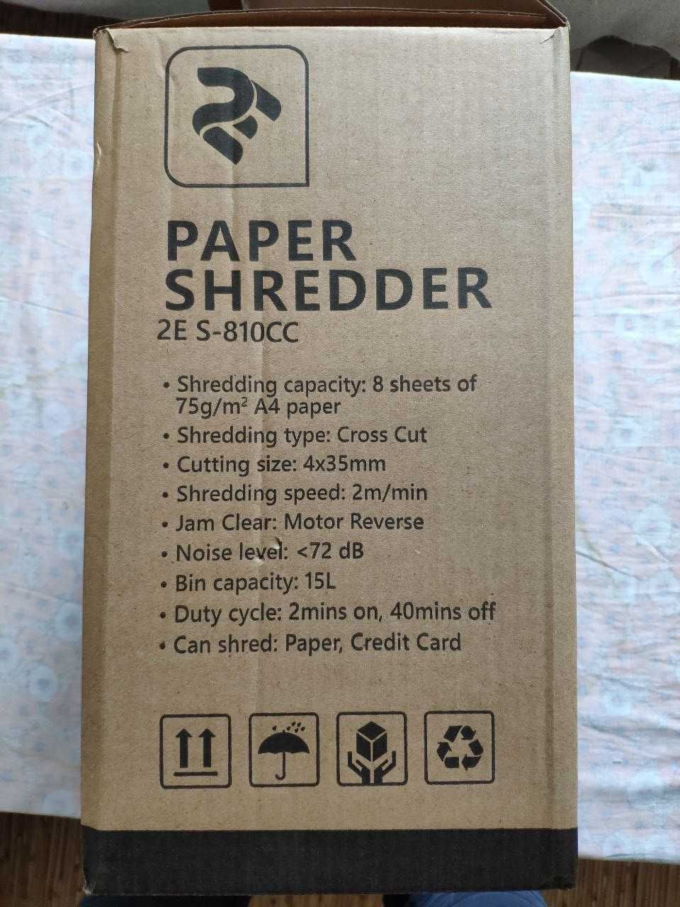 Знищувач документів (Paper Shredder) 2e s-810cc