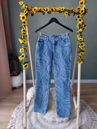 Damskie  Asos spodnie Jeansy wzorem w fale 28/32