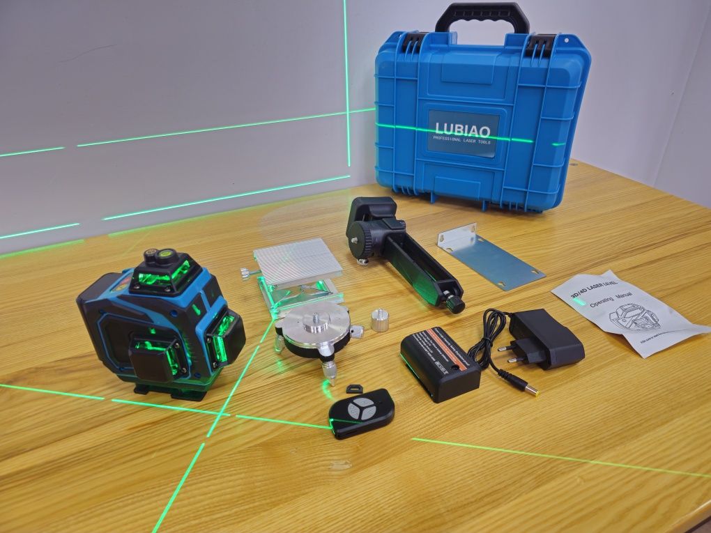 Лазерний уровень Lubiao 4D Pro +Комплект/ 2Акум . Точный Гарантия