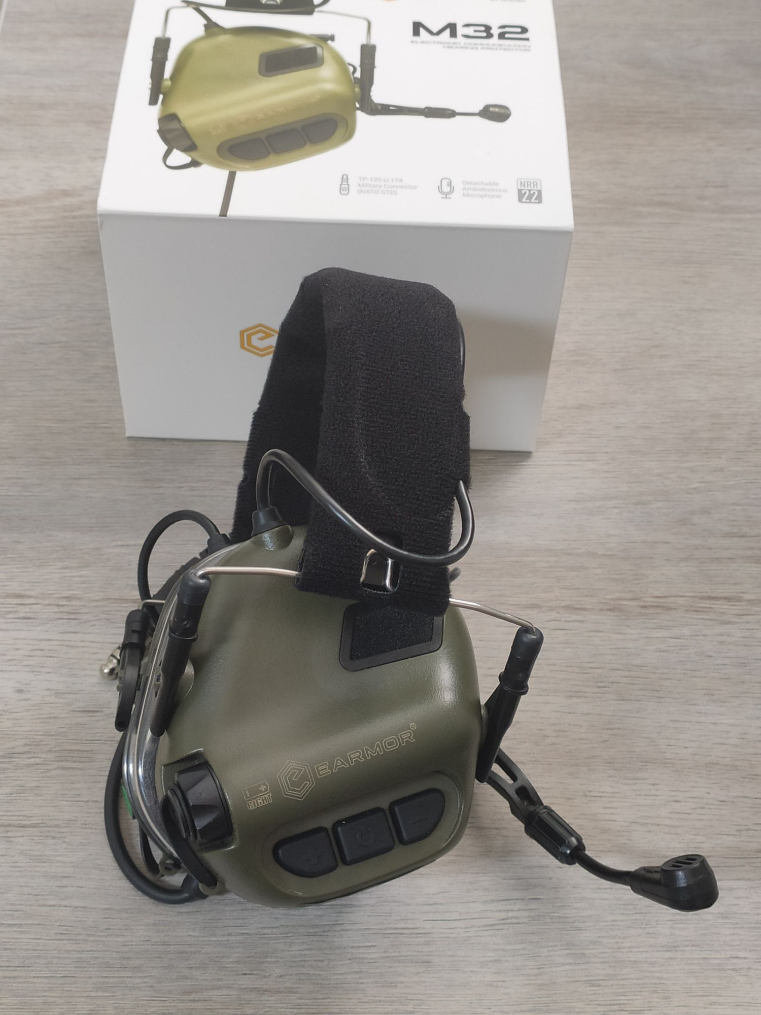 Комплект Earmor M32 + адаптеры на шлем чебурашки